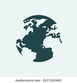Stylized Earth Globe Graphic Design, A simple, stylized graphic of the Earth.