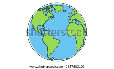 Stylized Earth Globe Illustration on White Background