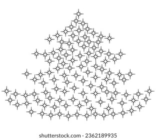 stylized eco Christmas tree made of stars
