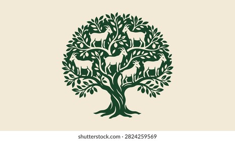 Stylized ecological symbol representing nature, harmony, and animal agriculture.