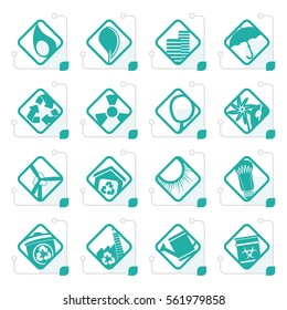 Stylized Ecology icons - Set for Web Applications - Vector