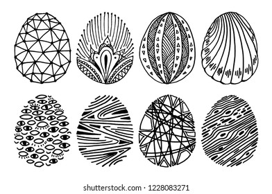 A stylized egg on a white background. Drawn vector illustration.