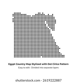 Stylized Egypt Country Map Vector Art, with Dot Circle Pattern Illustration