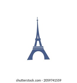 Estilizada Torre Eiffel sobre un fondo blanco.
