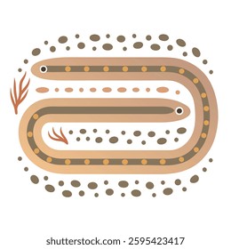 Stylized Electric Eel Illustration with Simple Design