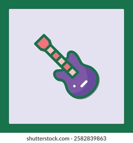 Stylized Electric Guitar Icon Design Graphic