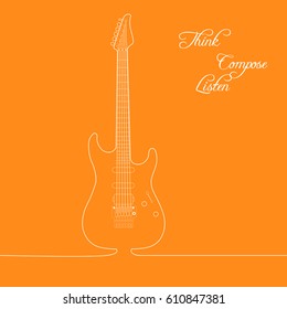 Stylized electric guitar made using lines