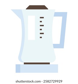 Stylized electric kettle icon representing hot water boiling, tea and coffee preparation, and kitchen convenience.