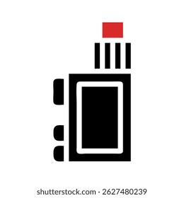 Representação de dispositivo eletrônico de cigarro estilizado com elementos de design arrojados