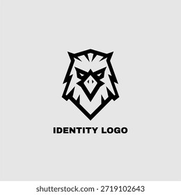 Elegante Plantilla de logotipo de cabeza de halcón estilizada. Inspiración de diseño de Ilustración vectorial de mascota de logotipo de águila