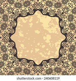 Stylized elegant islamic template design in henna background