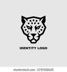 Modelo de logotipo de cabeça de leopardo elegante estilizado. Logotipo da Jaguar mascote vetor ilustração design inspiração