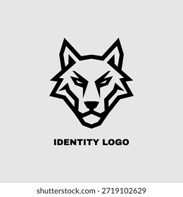 Stylized Elegant Wolf Head Logo Template. Wolf logo mascot vector illustration design inspiration
