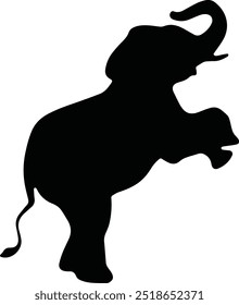 Stylized elephant silhouettes in black and white, ideal for animal-themed branding and merchandise