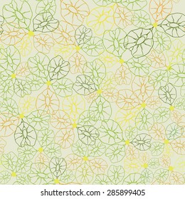 Stylized elm fruits seamless pattern