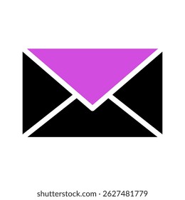 Stylized Email Envelope Illustration with Modern Color Palette and Sharp Lines