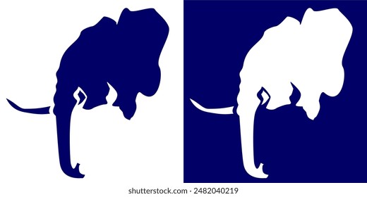 Stylized emblem of an elephant's head with tusks