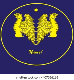 Stylized emblem with gold eagle