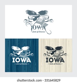 Stylized emblem of the state Iowa