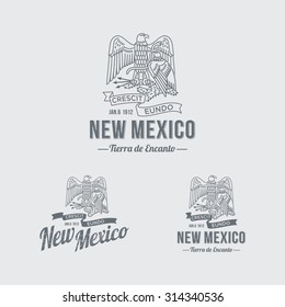 Stylized emblem of the State New Mexico, white