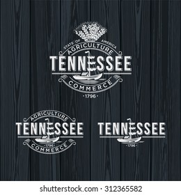 Stylized emblem of the state Tennessee black