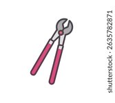 Stylized end cutting pliers illustration on a solid background