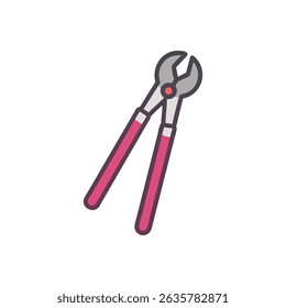 Stylized end cutting pliers illustration on a solid background