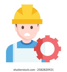 Stylized engineering skill icon representing technical expertise, knowledge improvement, and industrial training.