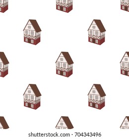 Stylized English cottage. Architectural cottage building single icon in cartoon style vector symbol stock illustration web.
