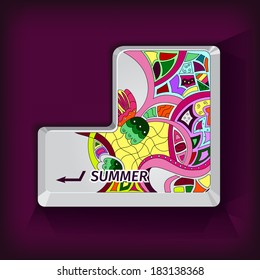 stylized enter key with an unusual summer pattern