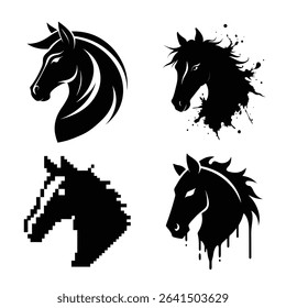 Stylized Equine Design in Crisp Vector Art