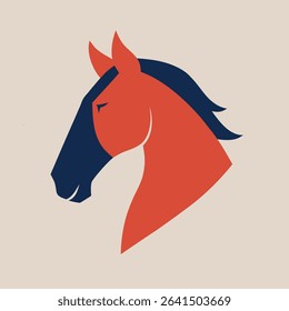 Stylized Equine Design in Crisp Vector Art