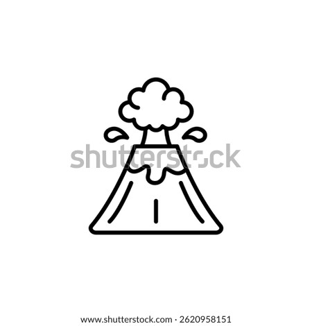 Stylized eruption volcano vector line art illustration for design