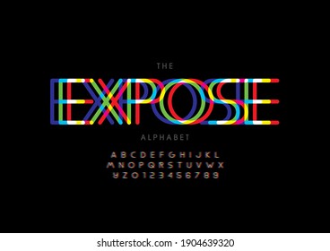 Stylized expose alphabet font vector