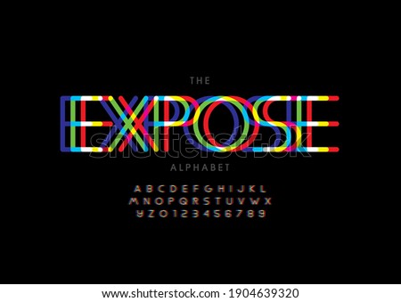 Stylized expose alphabet font vector