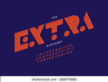 Stylized extra alphabet font vector