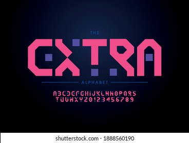 Stylized extra alphabet font vector
