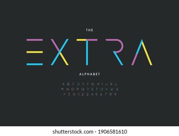 Stylized extra alphabet font vector