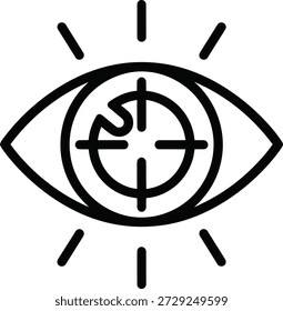 Un icono de ojo estilizado con un símbolo de destino dentro