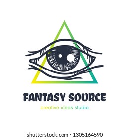 Stylized eye of providence vector logo design
