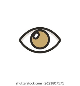 Stylized eye stares isolated single view vision