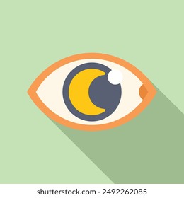 Stylized eye is staring at a crescent moon, bringing a sense of mystery and wonder