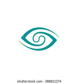 Stylized eye symbol. Spiral lines forming a loop. Vector logo template.