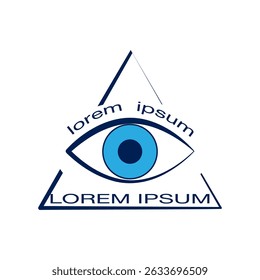 Olho estilizado em triângulo. Logo para oftalmologista. Ilustração vetorial