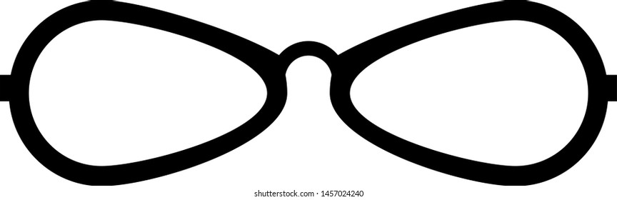 Stylized Eyeglasses Icon. Vector Image.