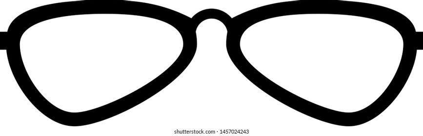 Stylized Eyeglasses Icon. Vector Image.