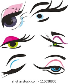 Stylized eye-lash icon such logo,