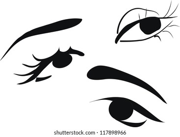 Stylized eye-lash icon such logo