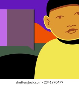 Stylized face silhouette. Minimalism. vector graphics. Flat design. Fashion. Fashion Advertising and social.