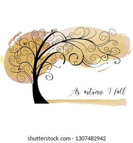 Stylized Fall Autumn branches in the wind
